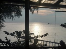 View of the beach from the restaurant